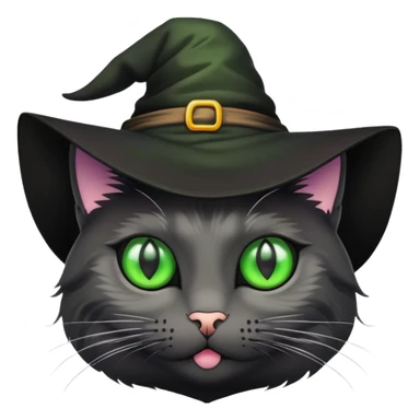Cat with witch hat sticker