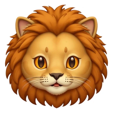 cute cat-lion hybrid emoji, simple, expressive sticker