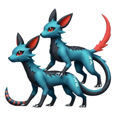 Trico-Silvally-Umbreon-Salandit-fusion sticker