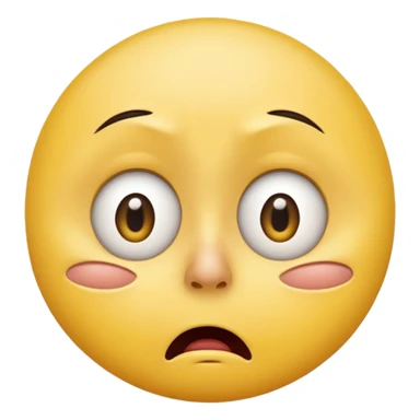 Can you make a shocked face that kinda looks disgusted  make it one of the yellow ones that are circular like this 😞 so no nose no plush no eyebrows no chin cartoony and not realistic sticker