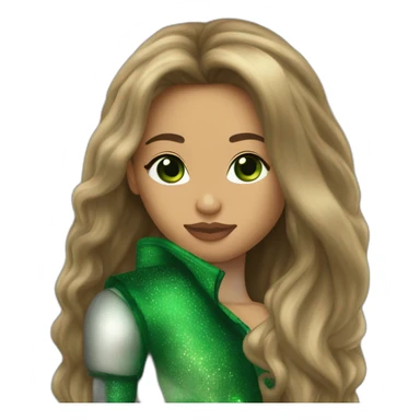 Romeo santos kiss-kiss girl green eyes and very long dark blond hair sticker