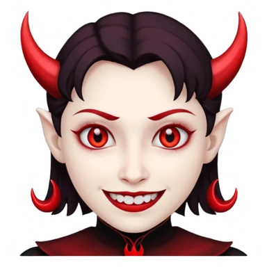 evil person with devilish smile sticker