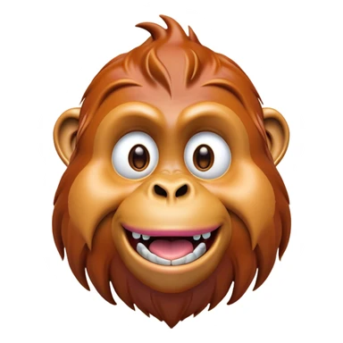 Cinematic Comical Orangutan Portrait Emoji, Head tilted dramatically with an exaggeratedly shocked expression, featuring a robust, animated face with wide, comically expressive eyes full of humorous disbelief, Simplified yet hilariously expressive features, highly detailed, glowing with a slightly sassy glow, high shine, dramatic yet playful, stylized with an air of quirky jungle attitude, soft glowing outline, capturing the essence of a meme-worthy orangutan that looks ready to side-eye its way into viral fame! sticker