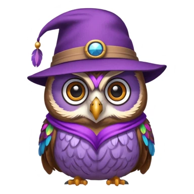 owl wear purple with hat sticker