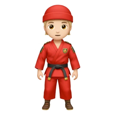 🥋 emojiyi kıyafeti ve kuşağı kırmızi renk yap sticker