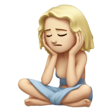 sad white girl crying and Sunbathing sticker
