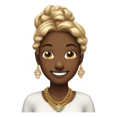 smiling girl with jewelry sticker