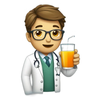 doctor drinking juice sticker