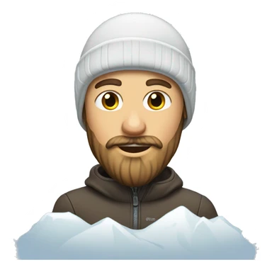 Ski bum with beard of ice and snow  sticker