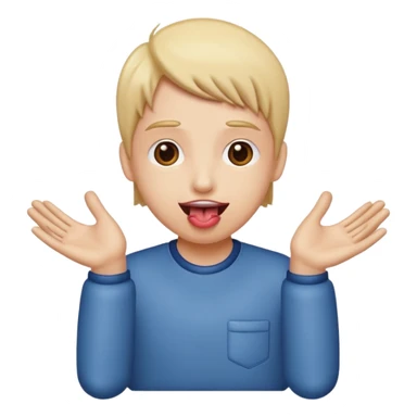 Tongue out and hands to the side sticker