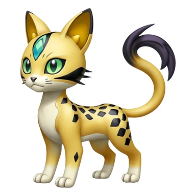 Meloetta-Baihumon-Meicoomon-Gatomon-Liepard-Pokémon-Digimon-Fakémon-fusion-hybrid-creature sticker