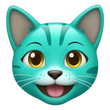 Turquoise cat smile sticker