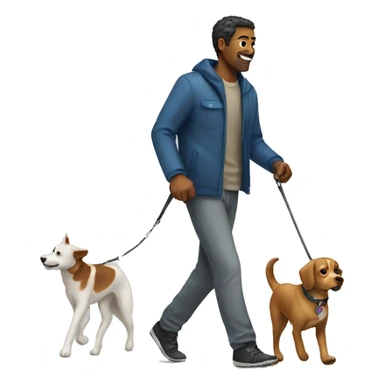 man walking dog sticker