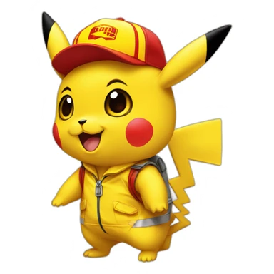 Pikachu in a DHL outfit sticker