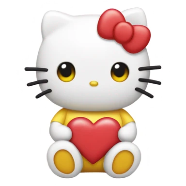 yellow hello kitty heart eyes sticker