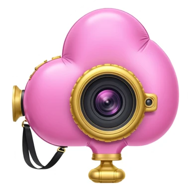gold rococo pink inflatable puffy balloon camcorder sticker