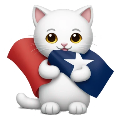 cat hugging texas flag sticker