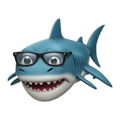 Shark with glasses sticker