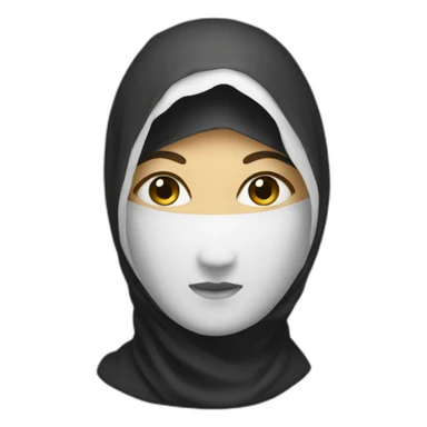 woman in face veil sticker