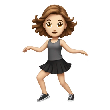 White girl with brown hair dancing sticker