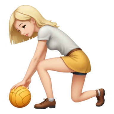 girl bending down sticker