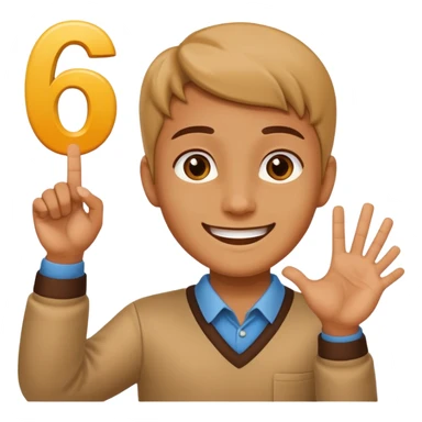 Holding up 6 and 7 sticker