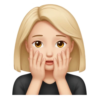 😳 emoji blushing and completely covering face with hands because they are flustered and embarrassed, face is very flushed sticker