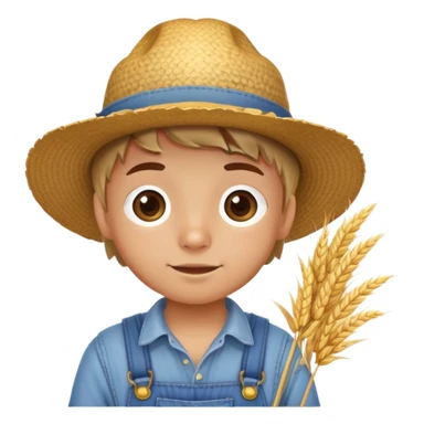 Round face - kid farmer sticker
