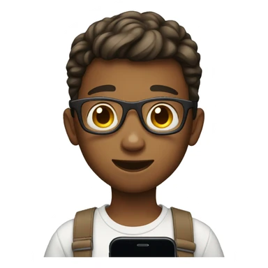 11 year old boy holding a smartphone sticker