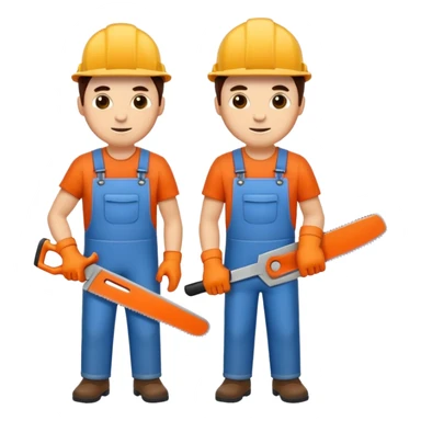 men with saws sticker