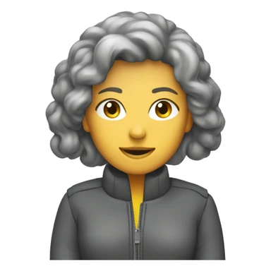 Bomber jacket, coat, grey, woman, not face sticker