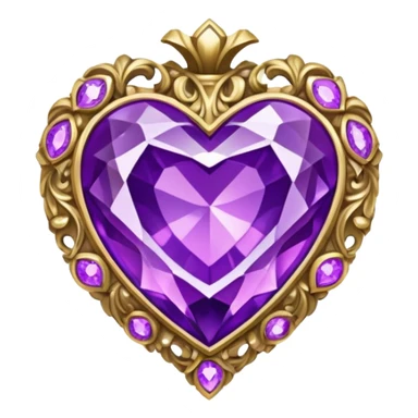 rococo heart gem purple sticker