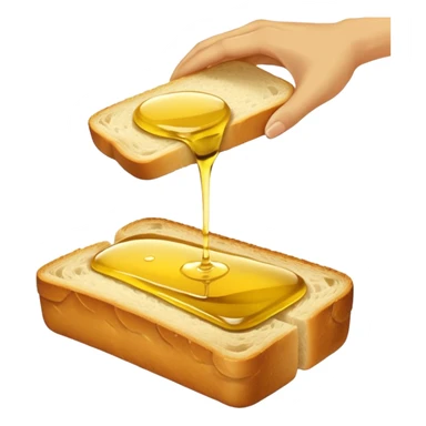 make a hand dipping a bread in olive oil sticker