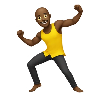Dancing black man in yellow  sticker