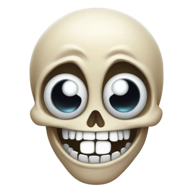 Laughing skull with eyes popping out of the eye sockets sticker