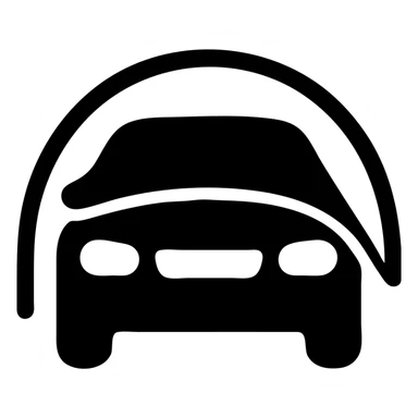 solid elegant minimalistic icon of a car covered with a transparent protective film, clean lines, no background sticker