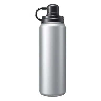 tall cylindrical canister with rounded plastic cap, pressurized shaving foam dispenser, smooth body, metallic or matte finish, clean silhouette, no branding, no foam, no extras, closed can, apple emoji style, soft lighting, subtle shadows, transparent background, emoji scale sticker