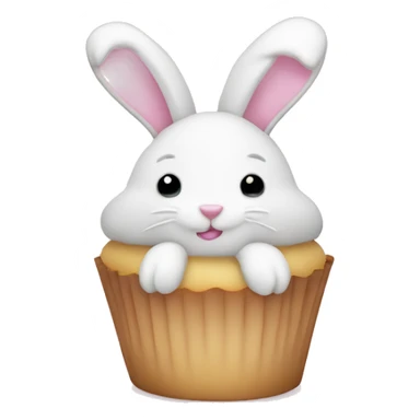 Easter white light pink cupcake bunny  sticker