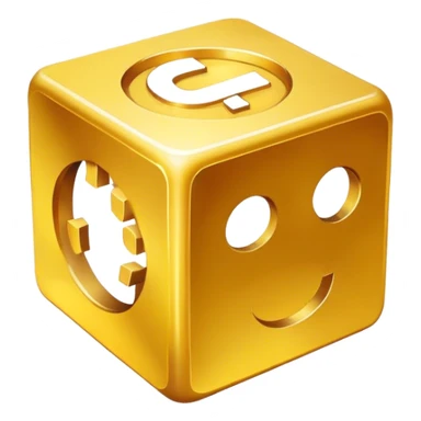 Basic dice shape
Gold color
Plain circle around it sticker