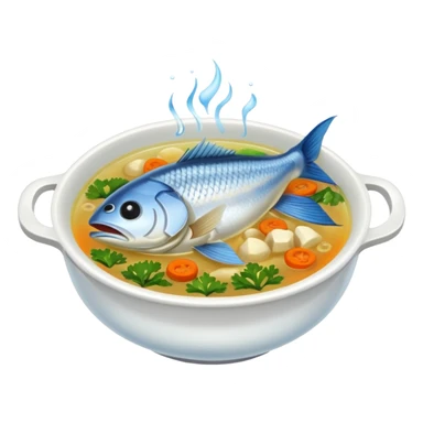 watery soup, fish head sticker