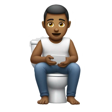 sitting on toilet texting sticker