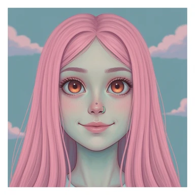 pastel horror profile picture, cute, expressive, minimal, variation 2 sticker