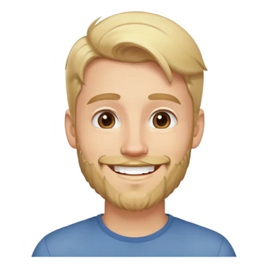 young man with blonde hair and medium beard smiling happily sticker