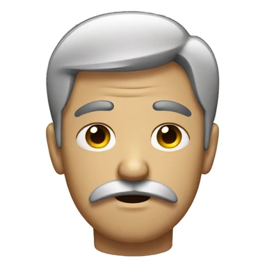 Guy with mustache sad face sticker