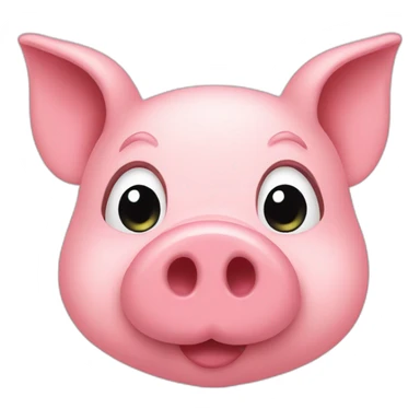 pig face with hearts sticker