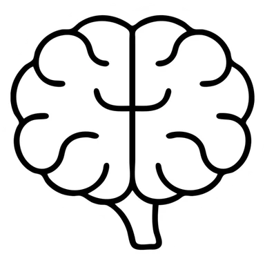 outlined icon of a brain with no fill sticker