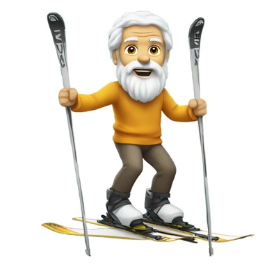 Socrates on mountain skis sticker