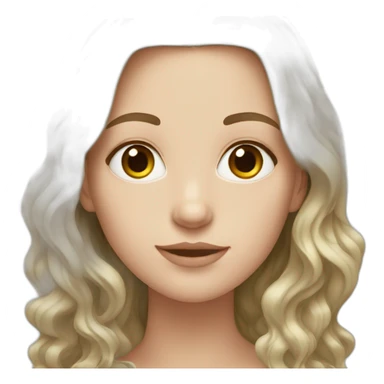 white girl with dark wavy long hair sticker