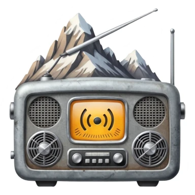 radio over a mountain sticker