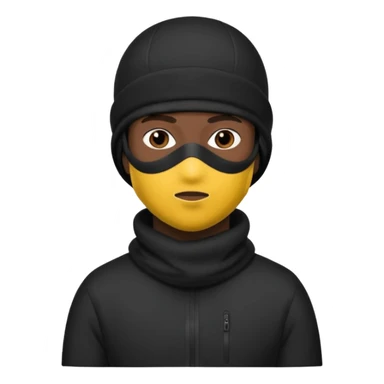 Black thug ski mask sticker